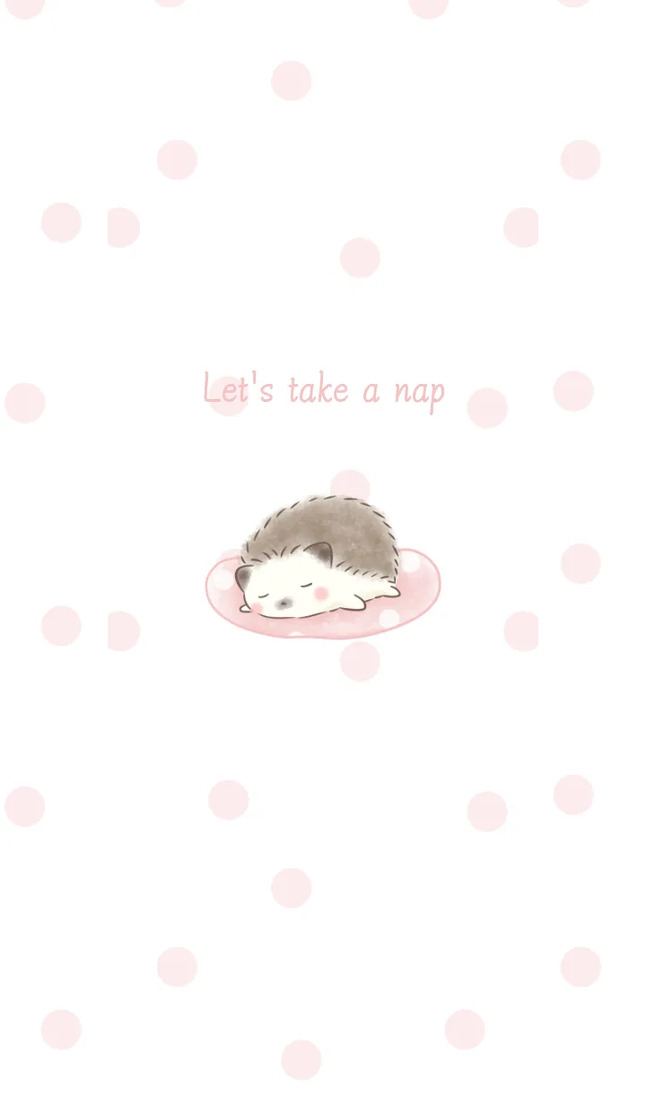 [LINE着せ替え] おひるねハリネズミ -ピンク- ドットの画像1