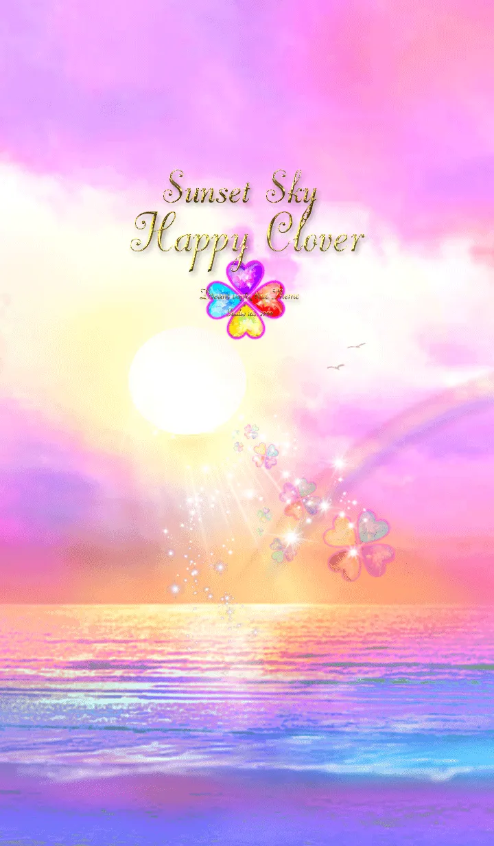 [LINE着せ替え] 運気上昇  幸せのクローバー Sunset skyの画像1