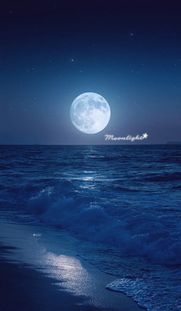 [LINE着せ替え] 金運UP✨満月と海の神秘的な着せかえの画像1