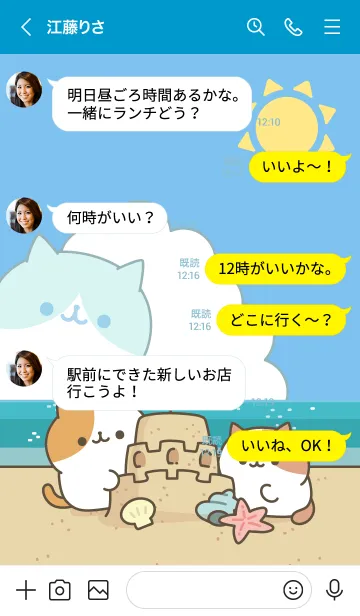 [LINE着せ替え] 毎日ぶちにゃんこ（夏の着せかえver.）の画像4