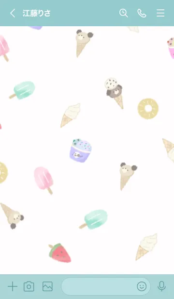 [LINE着せ替え] ♡かわいいくま♡〜ice cream〜の画像3
