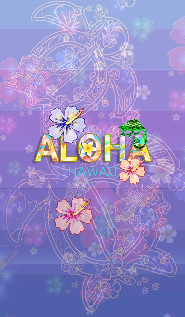 [LINE着せ替え] 幸運のホヌ♡ハワイ＊ALOHA+291の画像1