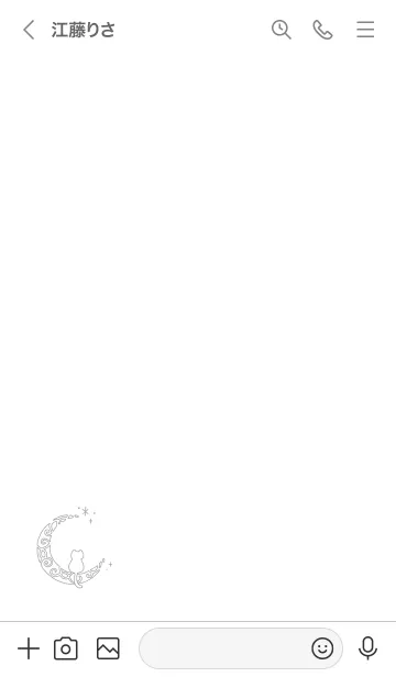 [LINE着せ替え] ネコと月。白とグレーの画像3