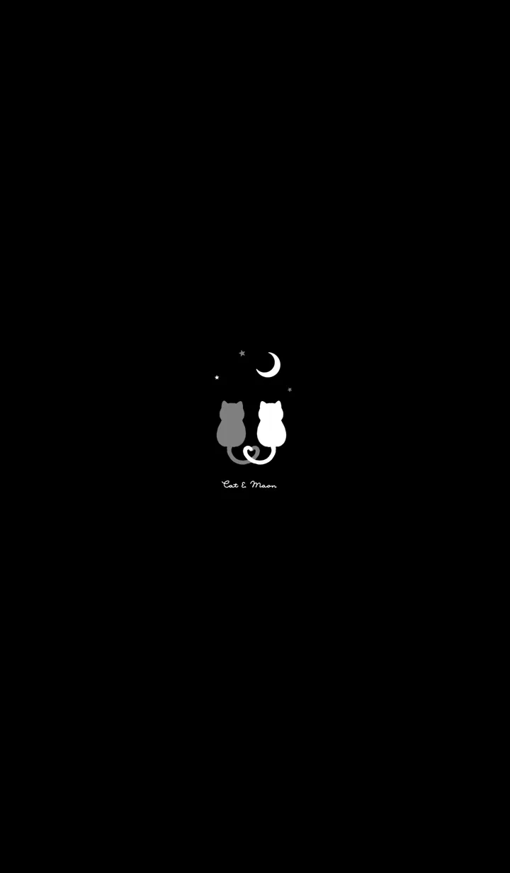 [LINE着せ替え] ネコと月。黒の画像1