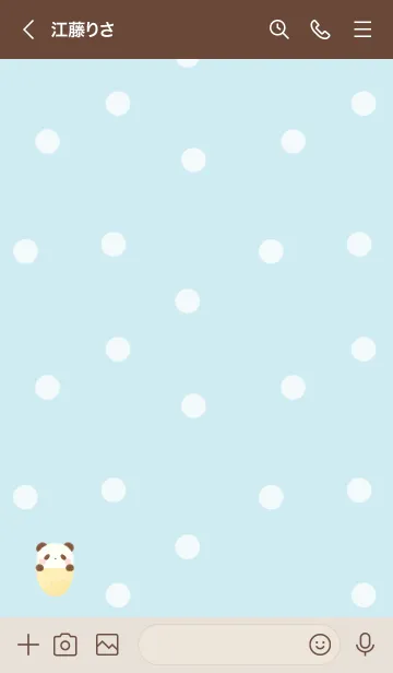 [LINE着せ替え] アイスクリーム -パンダ- ブルー ドットの画像3