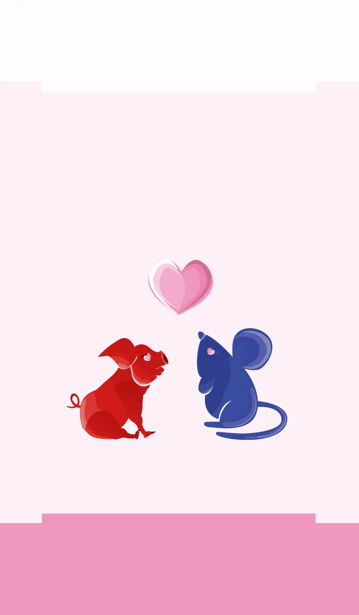 [LINE着せ替え] ekst Red（Pig）Love Blue（Rat）の画像1