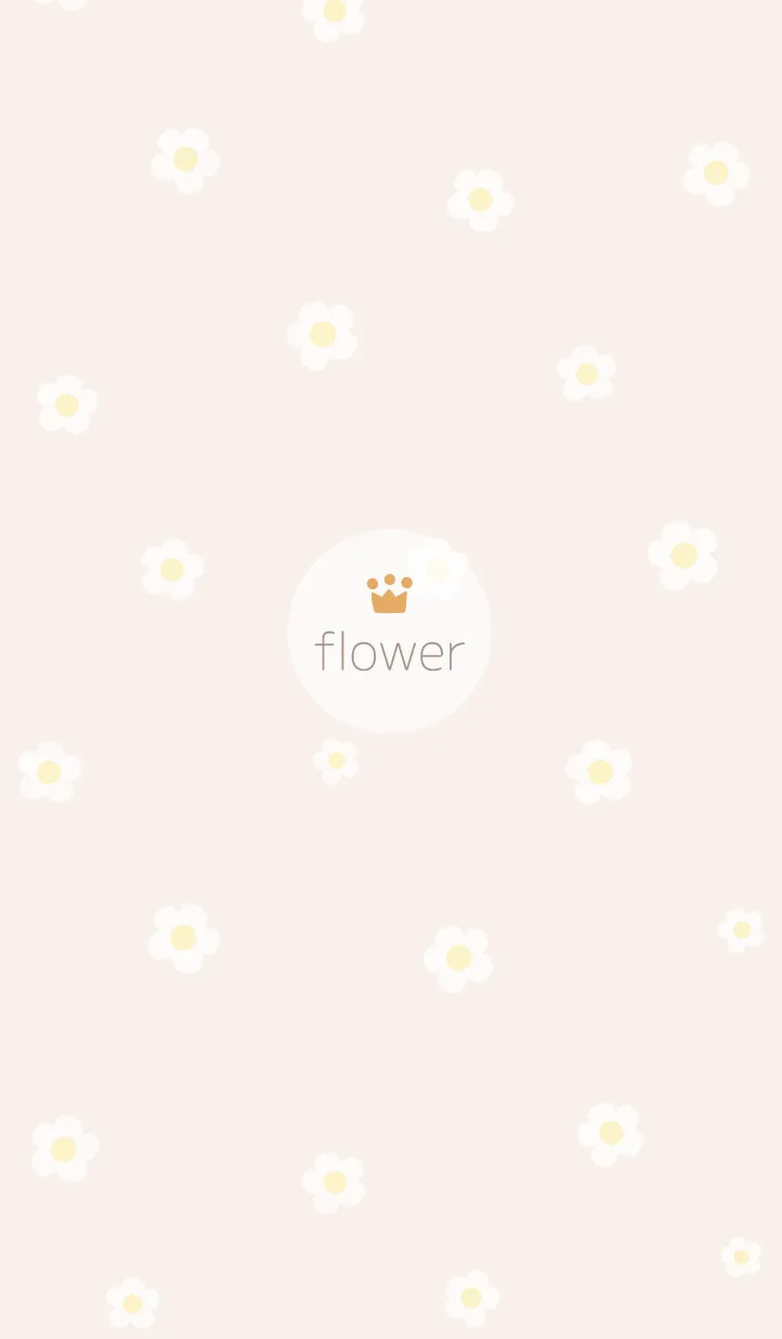 [LINE着せ替え] お花<王冠>ベージュ.の画像1
