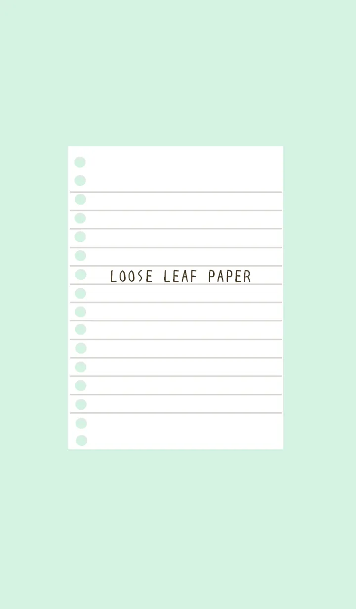 [LINE着せ替え] ルーズリーフ/ライトミントグリーンの画像1