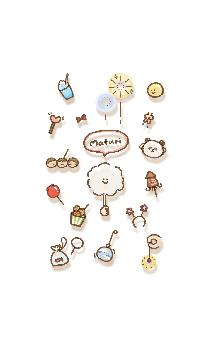 [LINE着せ替え] 夏祭りアイコン2★ブラウン03_1の画像1