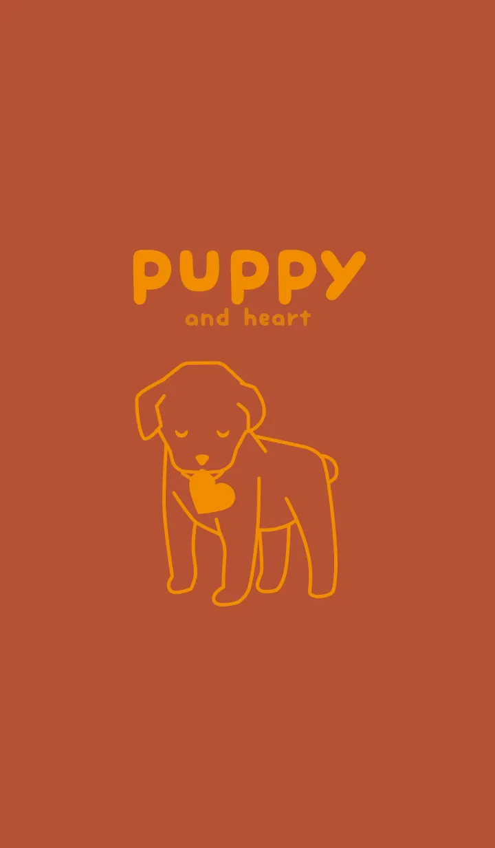 [LINE着せ替え] 子犬とハート rengairoの画像1