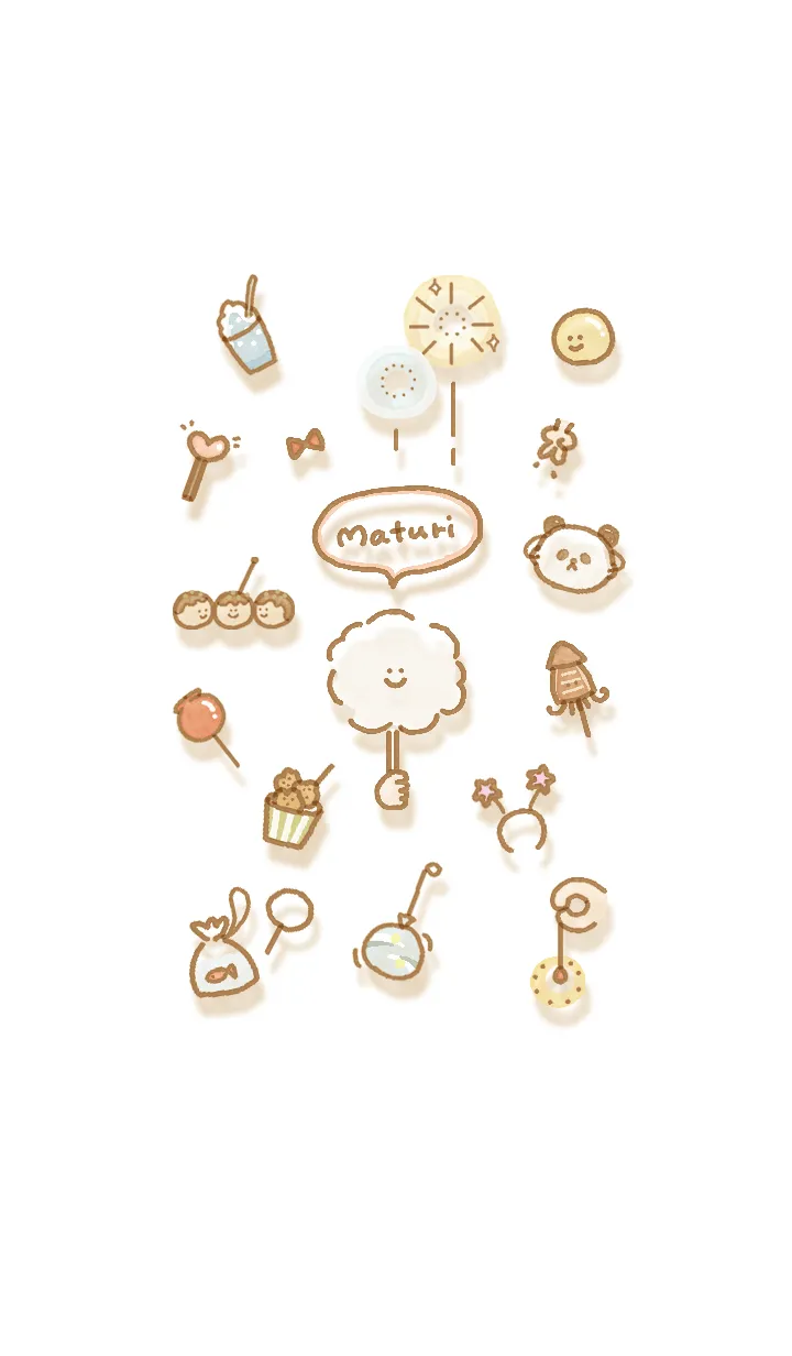 [LINE着せ替え] 夏祭りアイコン2★ベージュ04_1の画像1