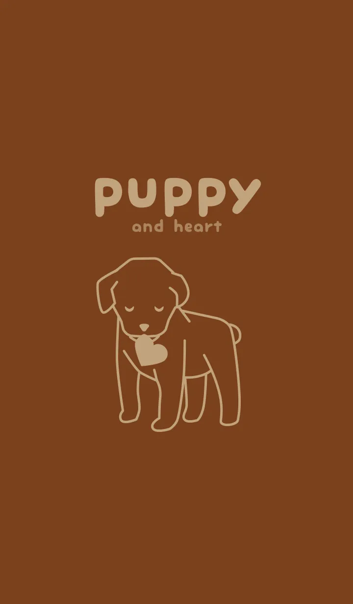 [LINE着せ替え] 子犬とハート Terraroseの画像1