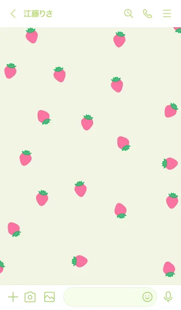 [LINE着せ替え] strawberry pattern / naturalgreenの画像3