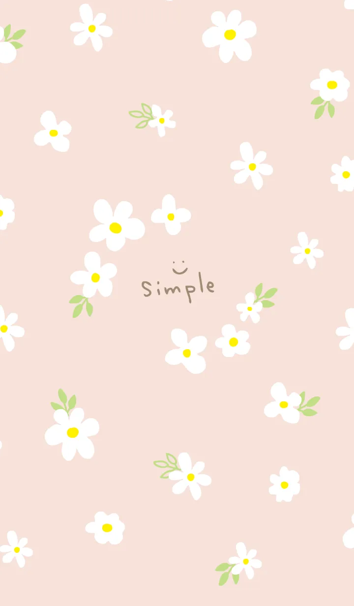 [LINE着せ替え] 白い花と葉っぱランダム7の画像1