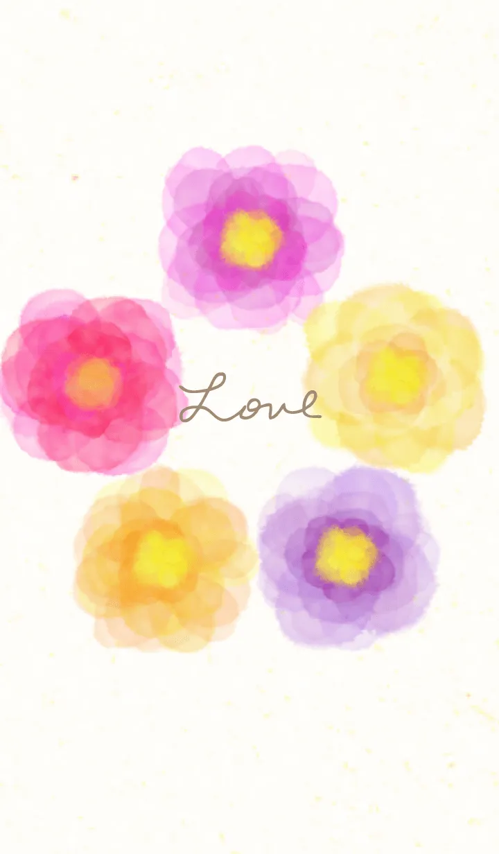 [LINE着せ替え] 水彩 花 赤系2の画像1