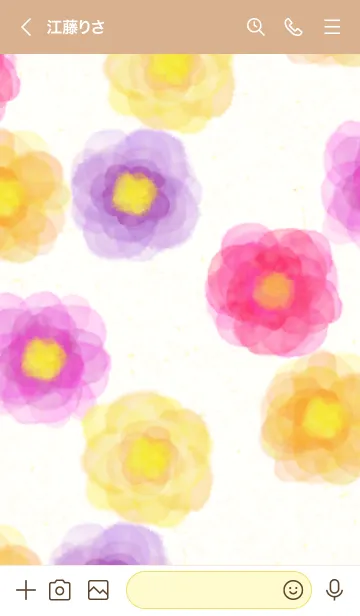 [LINE着せ替え] 水彩 花 赤系2の画像3