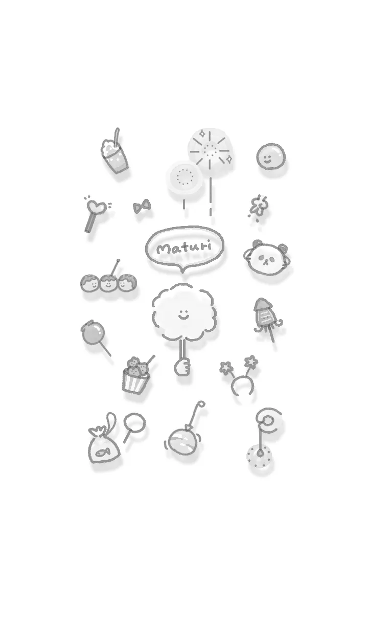 [LINE着せ替え] 夏祭りアイコン3★グレー01_1の画像1