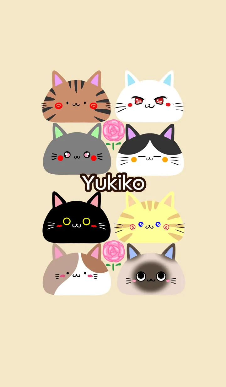 ゆきこ用可愛いネコの北欧風着せかえの着せ替えメイン画像
