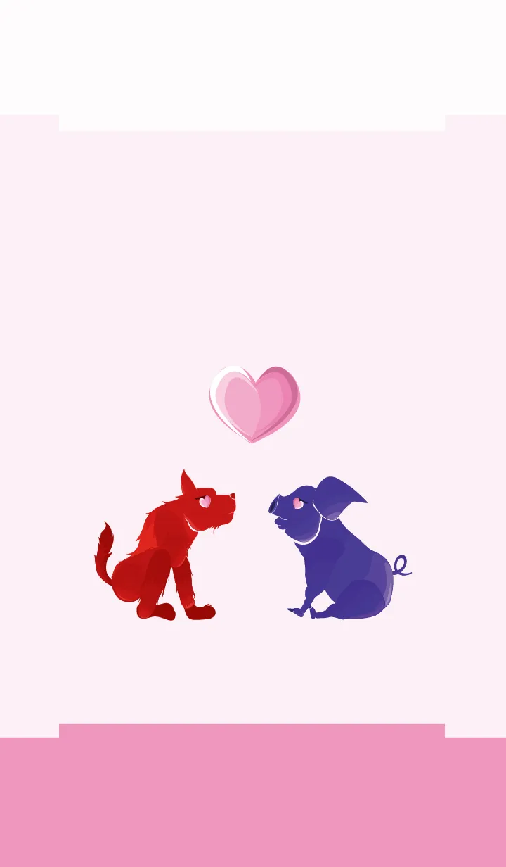 [LINE着せ替え] ekst Red（Dog）Love Blue（Pig）の画像1