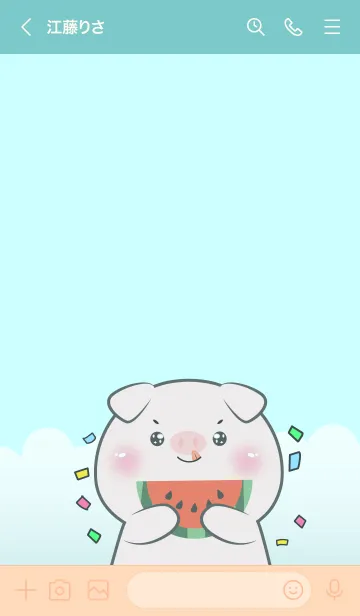 [LINE着せ替え] Simple So Lovely Pig Theme (JP)の画像3