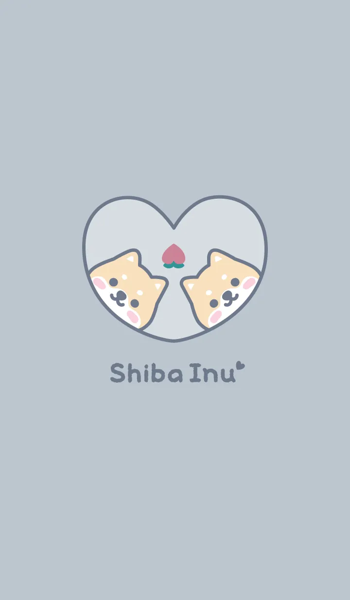 [LINE着せ替え] 柴犬もも[くすみブルー]の画像1