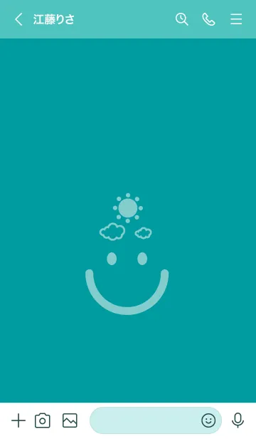 [LINE着せ替え] スマイル＆SUN ターコイズの画像3