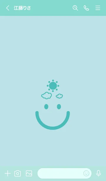 [LINE着せ替え] スマイル＆SUN 水色の画像3