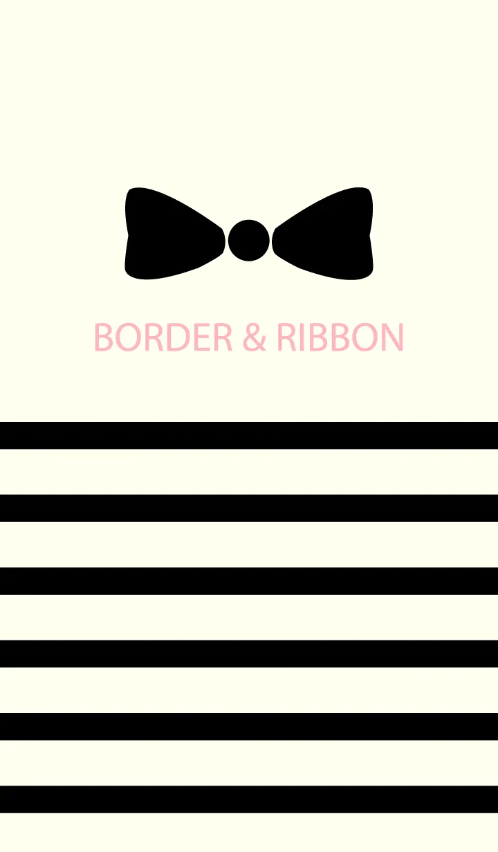 [LINE着せ替え] BORDER & RIBBON -Black 5-の画像1