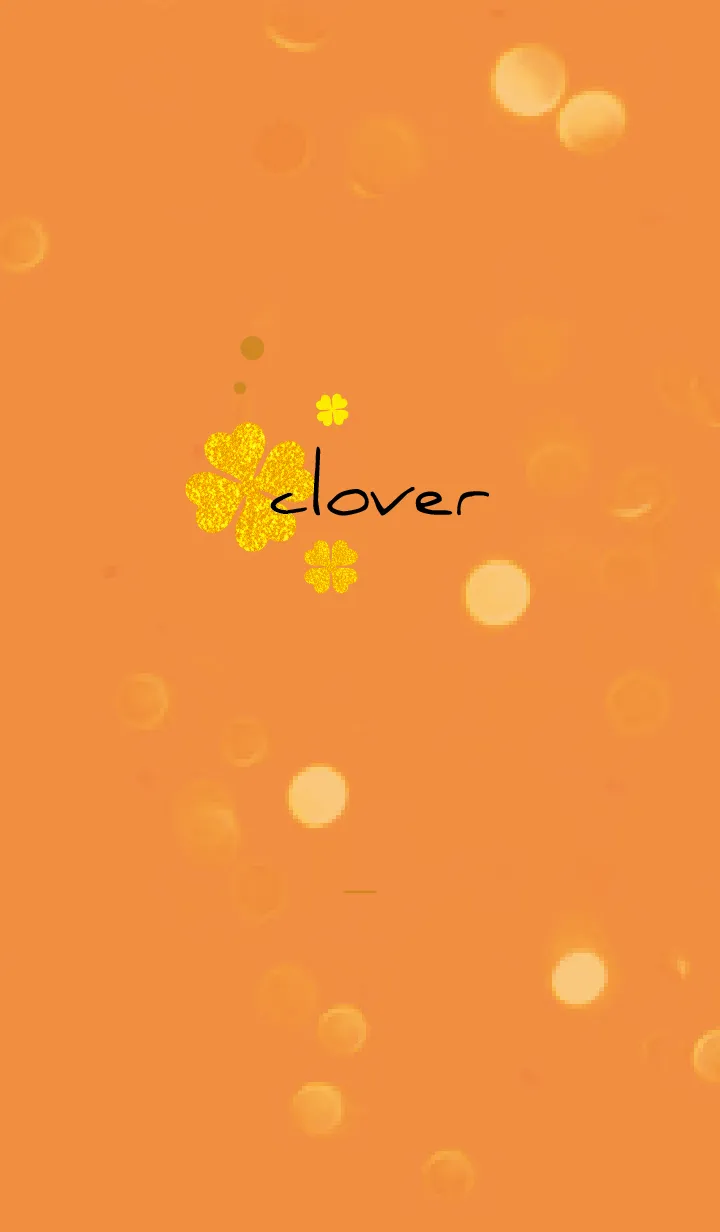 [LINE着せ替え] オレンジ : 幸運のゴールドクローバーの画像1
