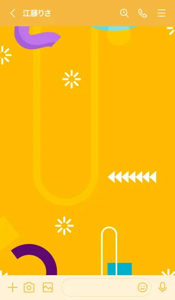 [LINE着せ替え] Flat Geometric Selective Yellowの画像3