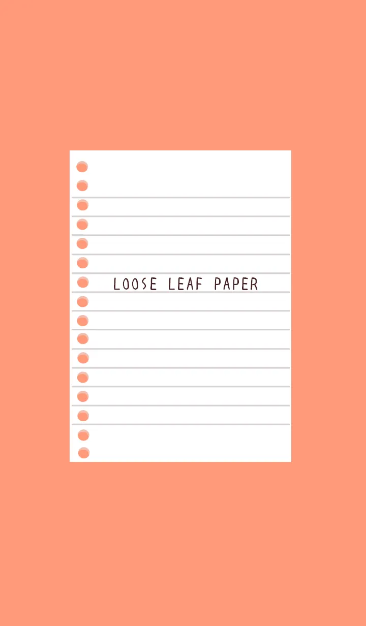 [LINE着せ替え] ルーズリーフの着せかえ/アプリコットの画像1