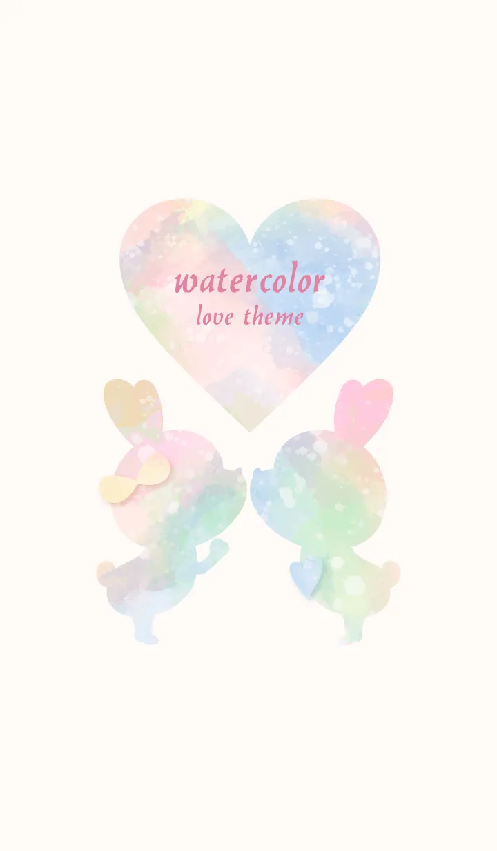 watercolor Love Theme 44の着せ替えメイン画像