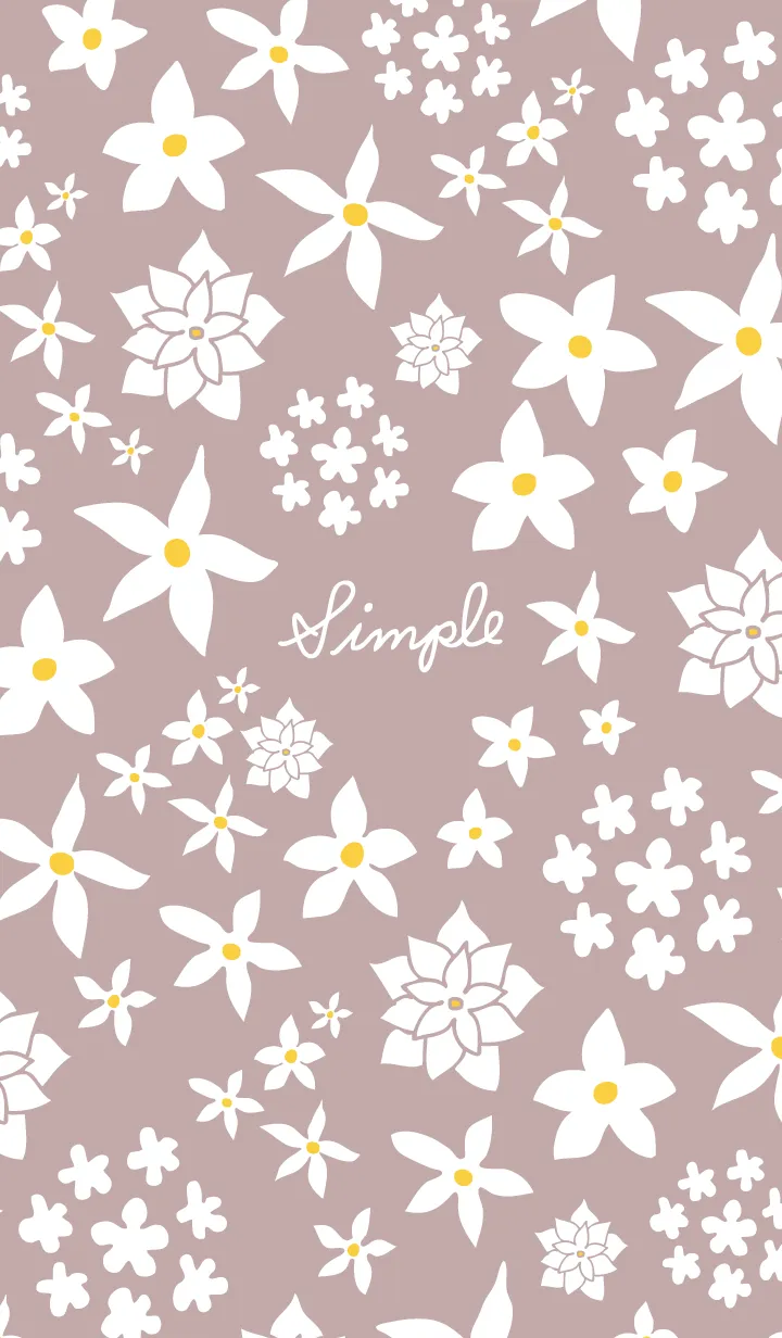 [LINE着せ替え] シンプル 白い花7の画像1