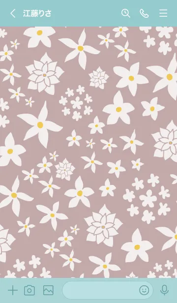 [LINE着せ替え] シンプル 白い花7の画像3