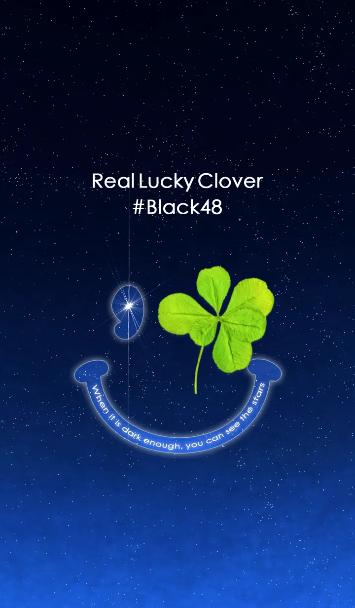 [LINE着せ替え] 本物ラッキークローバー #ブラック48の画像1