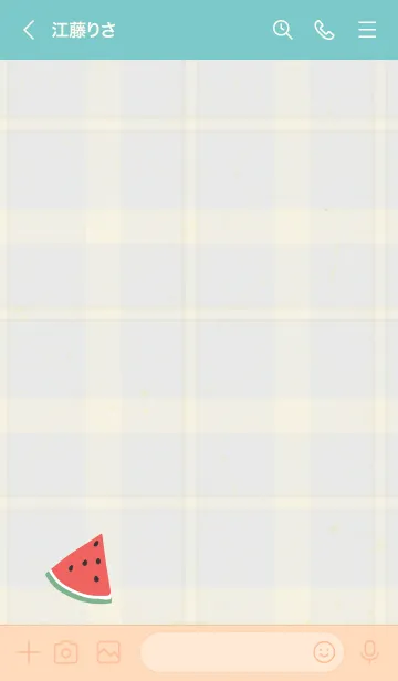 [LINE着せ替え] チェック柄 スイカ14の画像3
