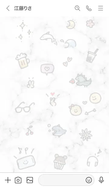 [LINE着せ替え] 手描きアイコン♬ホワイト01_1の画像3