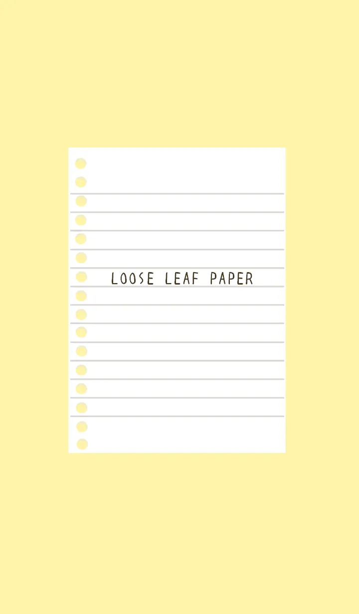 [LINE着せ替え] ルーズリーフの着せかえ/ライトイエローの画像1