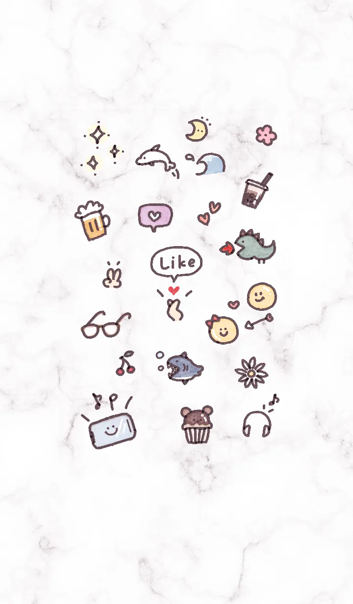 [LINE着せ替え] 手描きアイコン♬グレージュ02_1の画像1