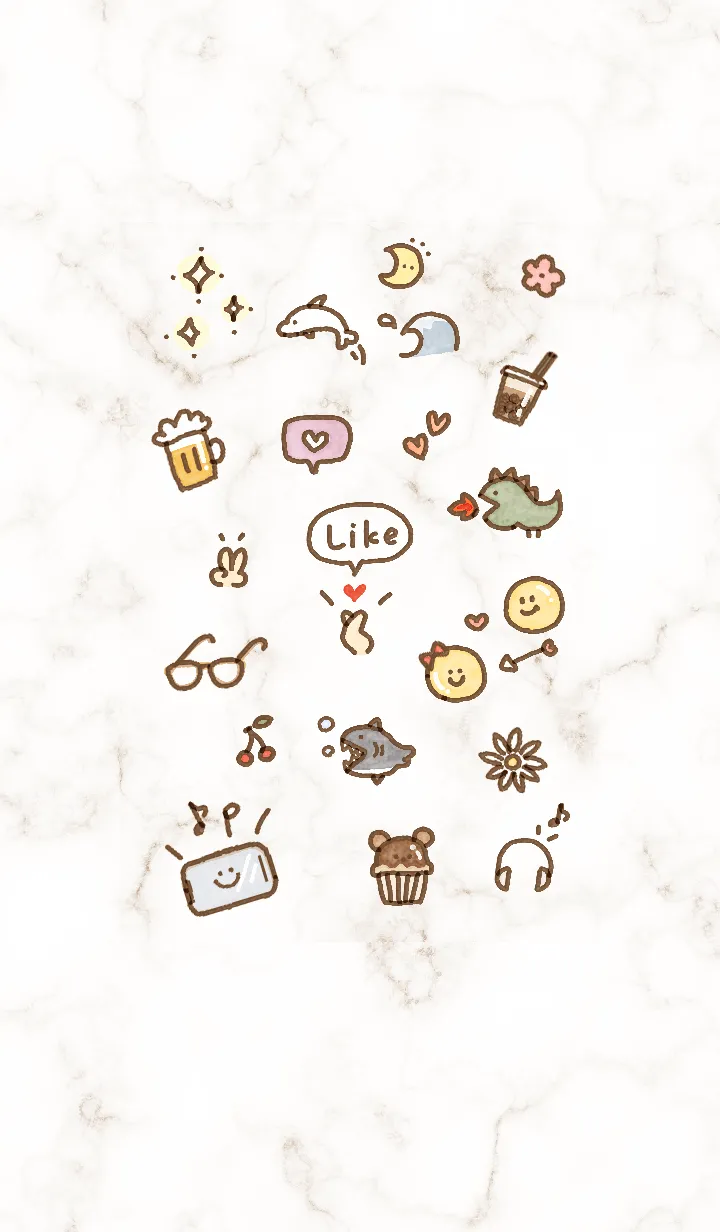 [LINE着せ替え] 手描きアイコン♬ブラウン03_1の画像1