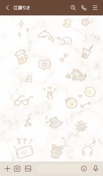 [LINE着せ替え] 手描きアイコン♬ブラウン03_1の画像3