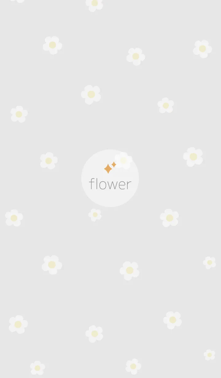 [LINE着せ替え] お花<キラキラ>グレー.の画像1