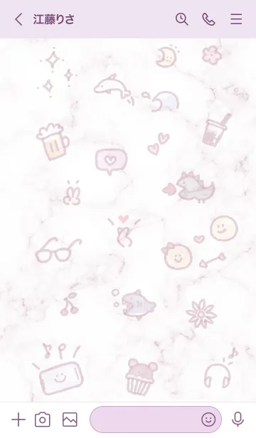 [LINE着せ替え] 手描きアイコン♬バイオレット04_1の画像3