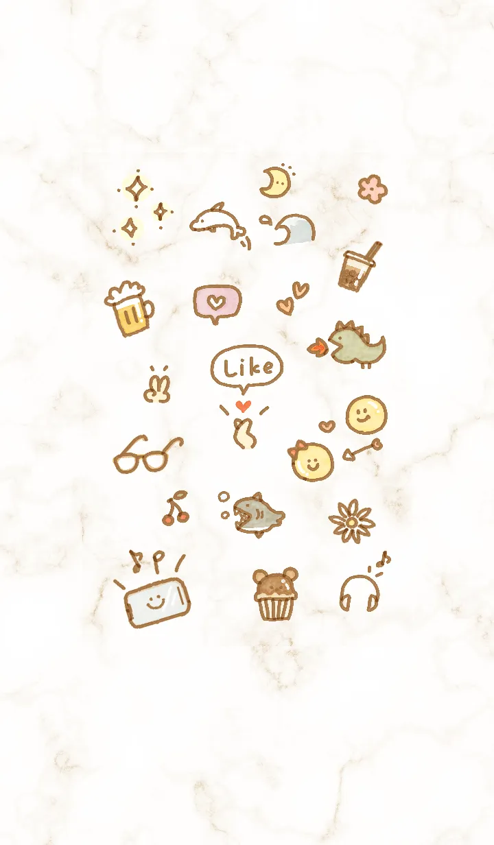 [LINE着せ替え] 手描きアイコン♬ベージュ05_1の画像1