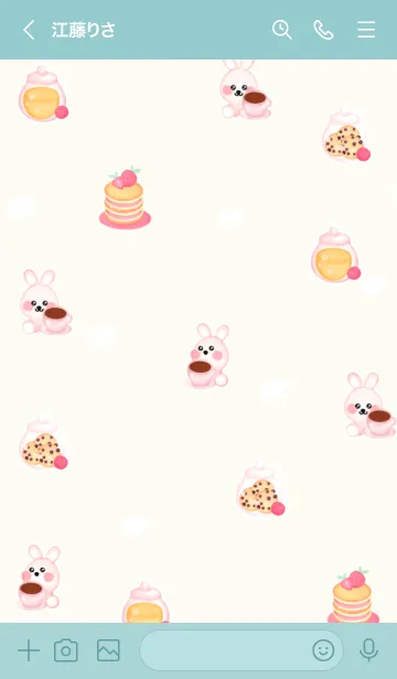 [LINE着せ替え] Mini food Mini bunnyの画像3