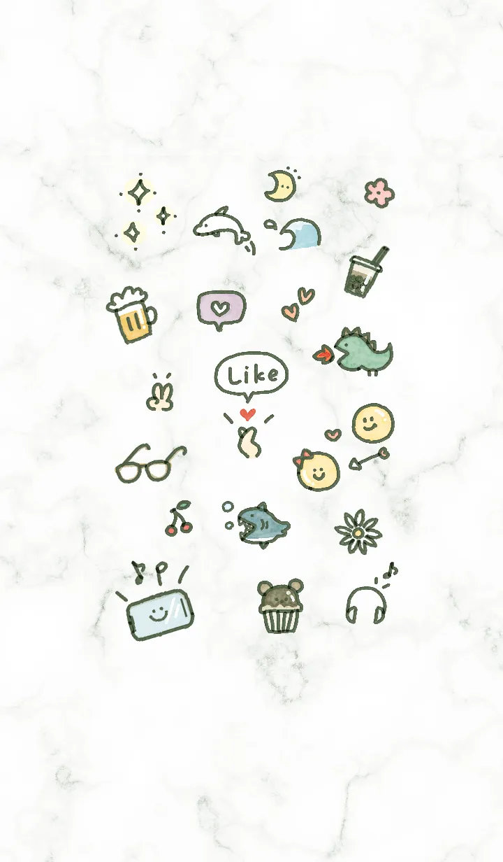 [LINE着せ替え] 手描きアイコン♬グリーン06_1の画像1