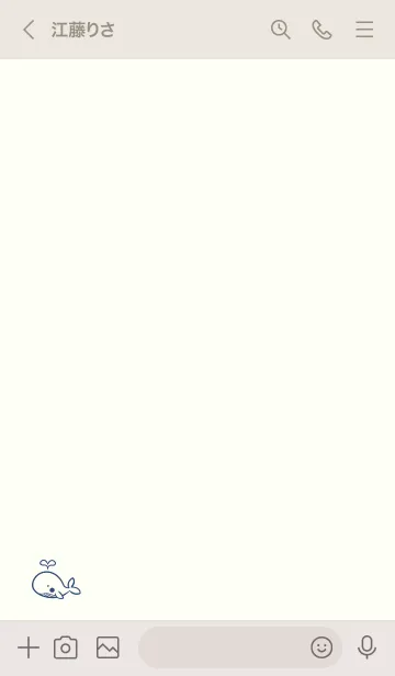 [LINE着せ替え] シンプルくじら -ホワイト-の画像3