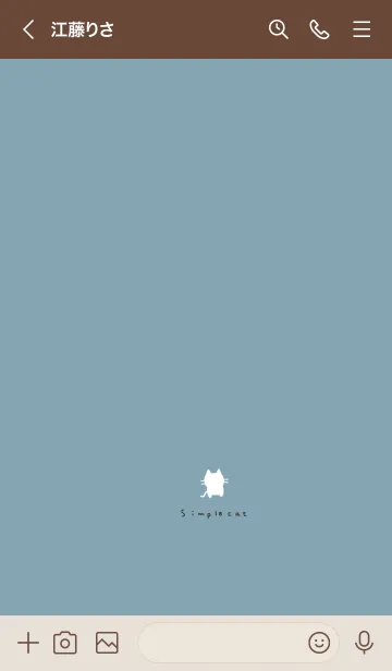 [LINE着せ替え] ブルーベージュとシルエットねこ。の画像3