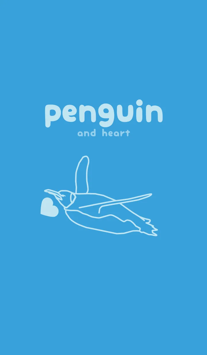 [LINE着せ替え] ペンギンとハート (露草)の画像1
