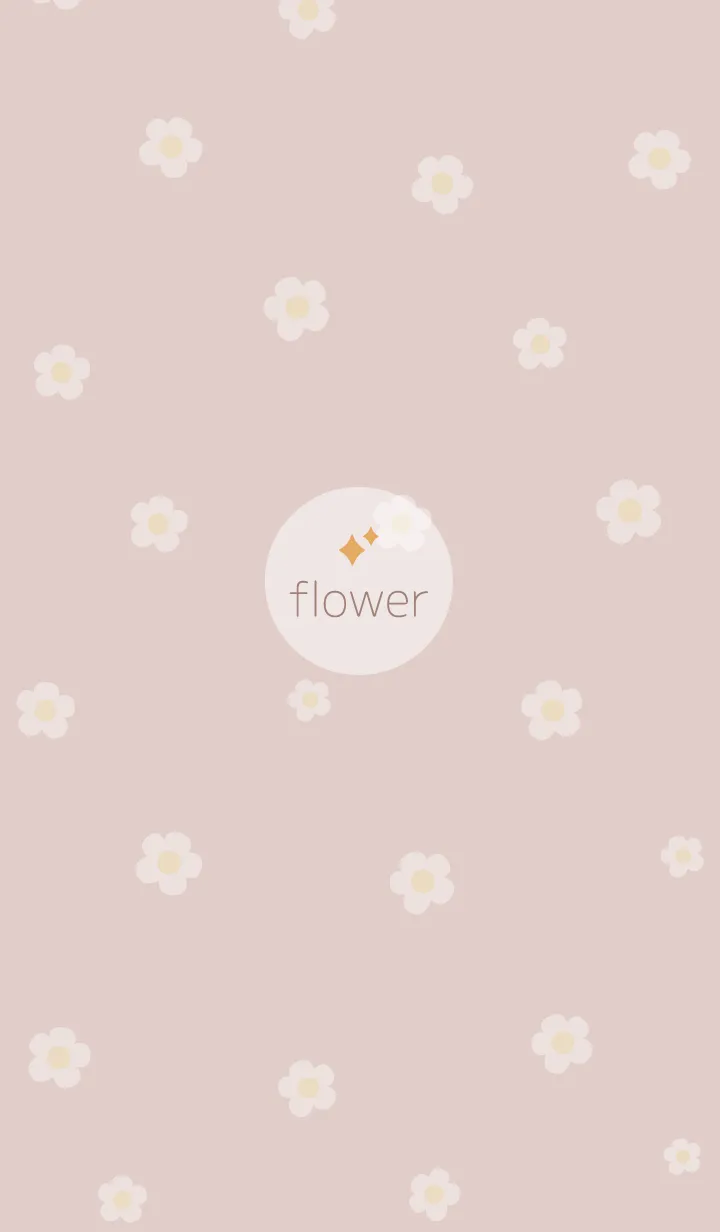 [LINE着せ替え] お花<キラキラ>ブラウン.の画像1